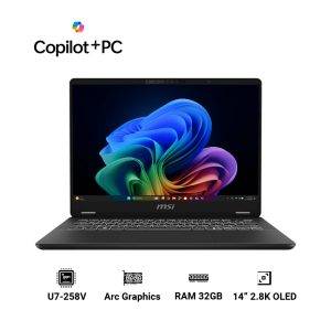 Laptop MSI Prestige 14 AI+ C2VMG-020VN (Ultra 7 258V | 32GB | 1TB | Intel Arc Graphics | 14″ 2.8K OLED | Win 11| Xám)